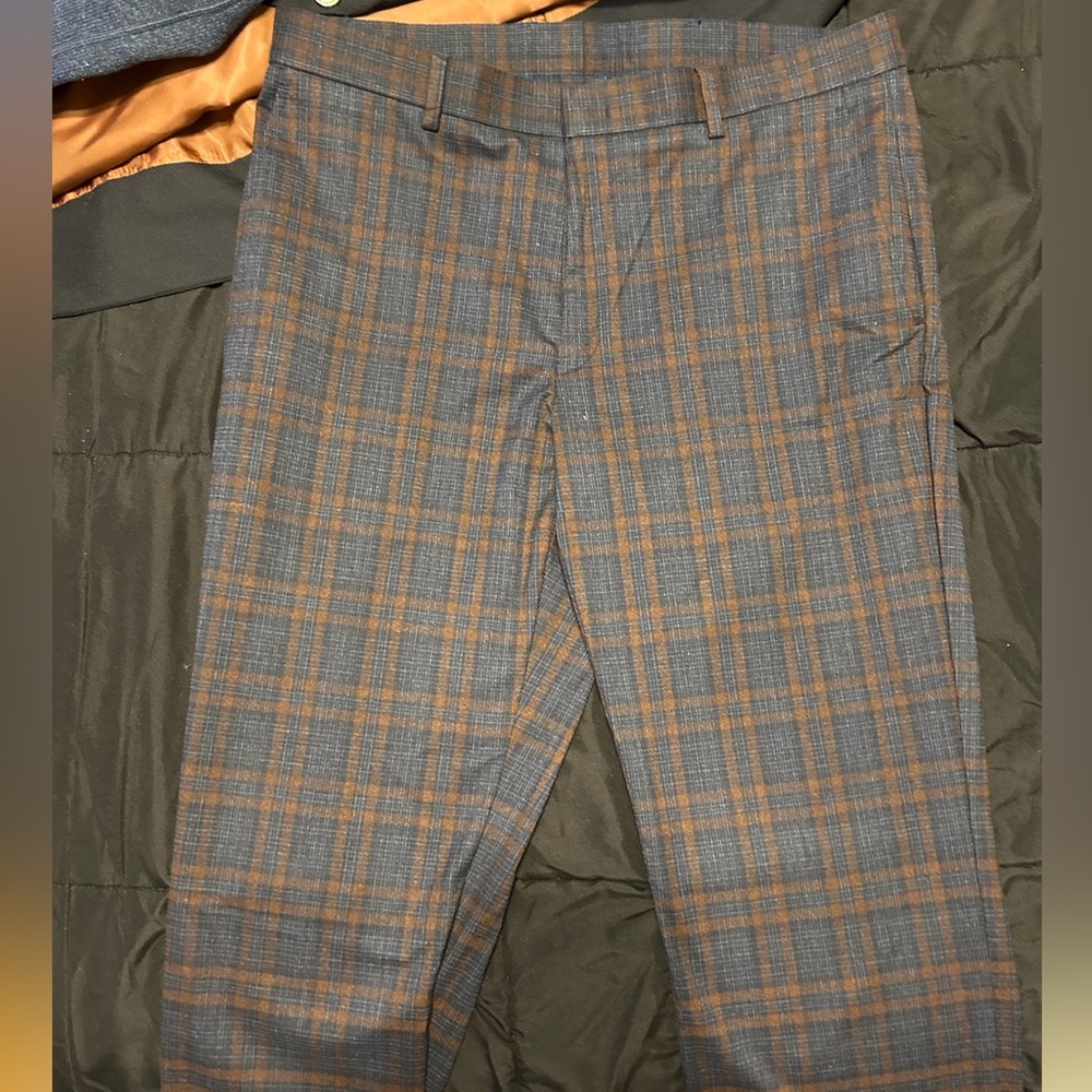 Tommy Hilfiger Plaid Pants - Gray and Brown
